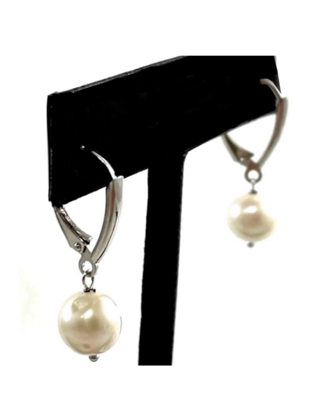 Vintage Cultured Pearl Sterling Silver Drop Earrings